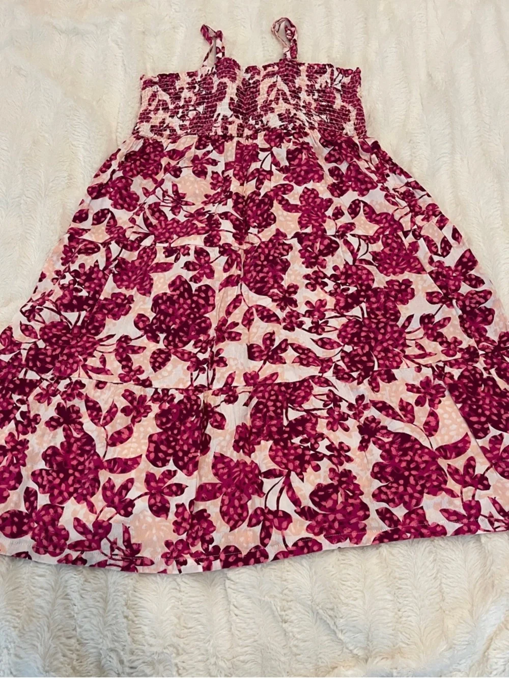 Old Navy Pink Floral Smocked Sundress